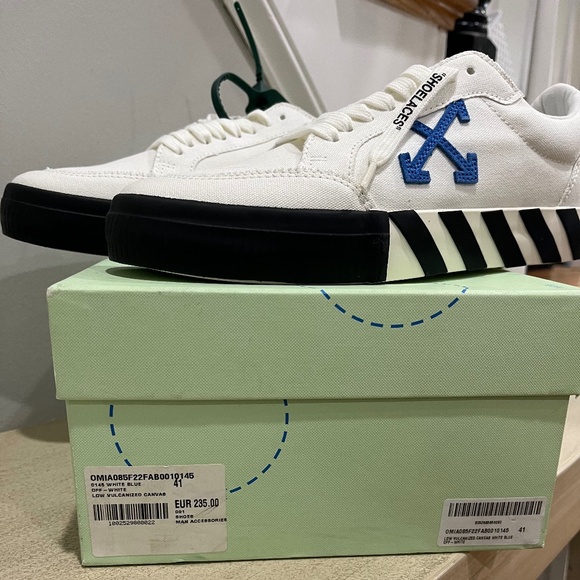 OFF-WHITE Low Vulcanized Canvas White Blue - Picture 1 of 4